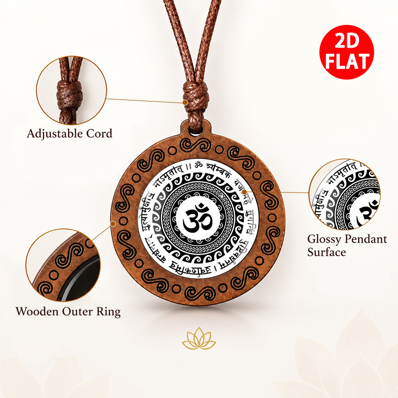 Buddhist Elements Pendant Necklace, Unisex Design